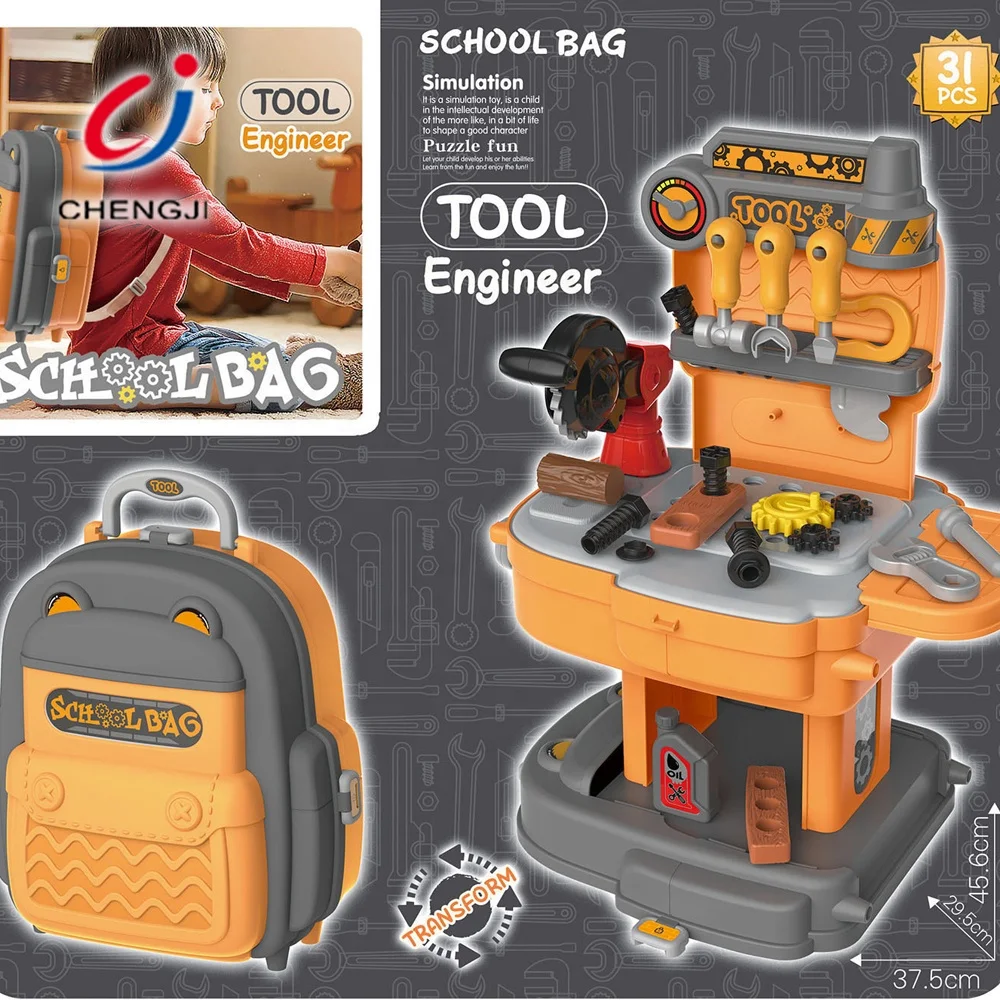 Mochila Portátil De Herramientas De Construcción – Set De Juego De Imitación Con Taladro Para Niños