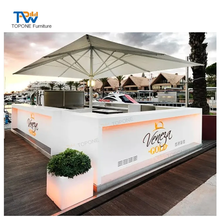 Customization Luminous Glow Mobile Fixed Light Wedding Reception Event Bar Counter Portable Cocktail Bar Indoor bar Counter