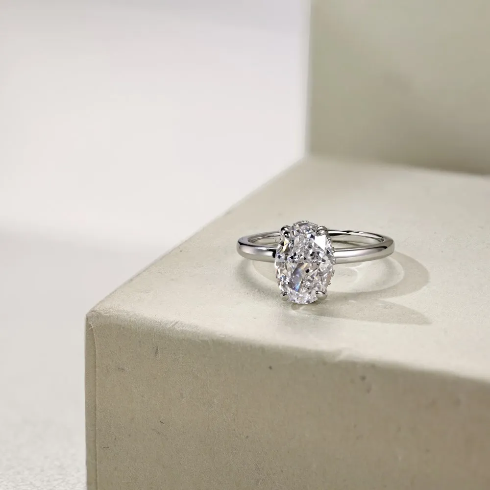 KAKODIY Fashion High Jewelry Rhodium Plated 925 Sterling Silver Oval 8A Crushed Ice Cut Zirconia Women's Wedding Engagement Ring detail 7