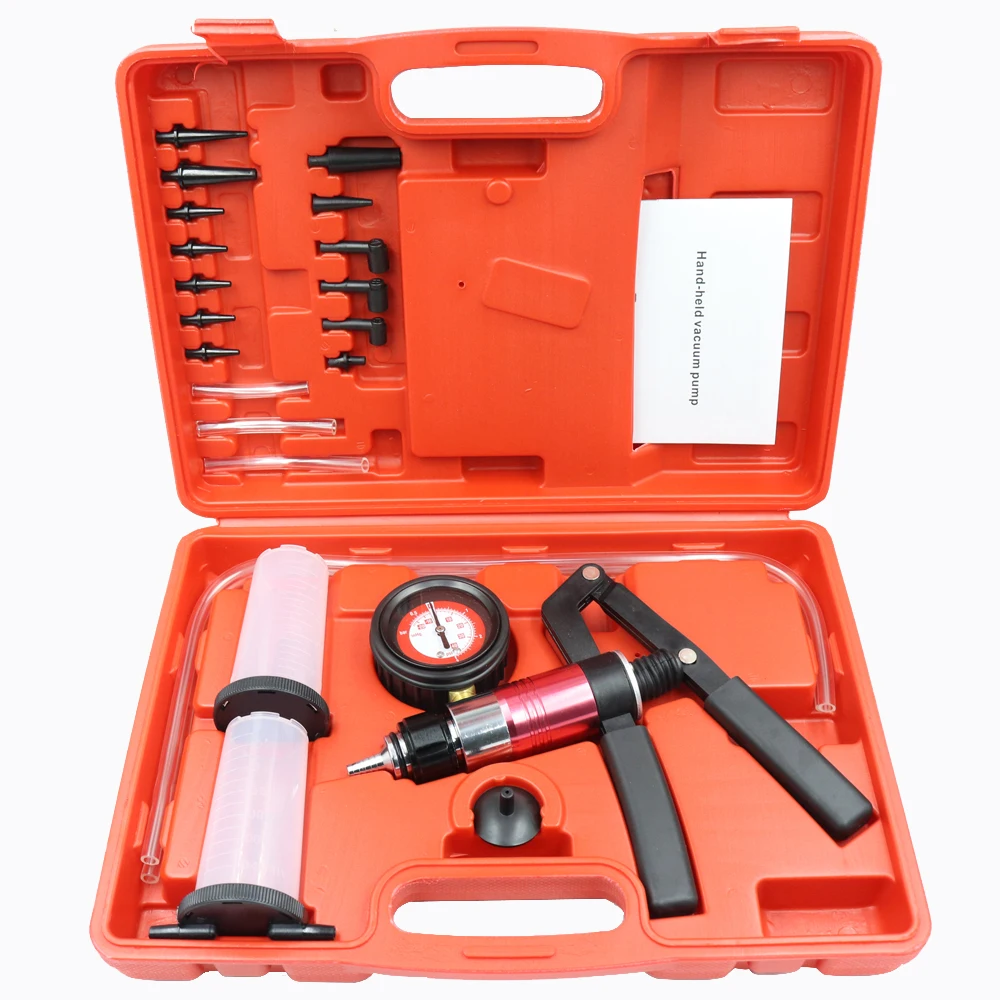 2 In 1 Manual Hand Vacuum Pressure Pump Car Brake Fluid Bleeder Tester DIY Kit 
