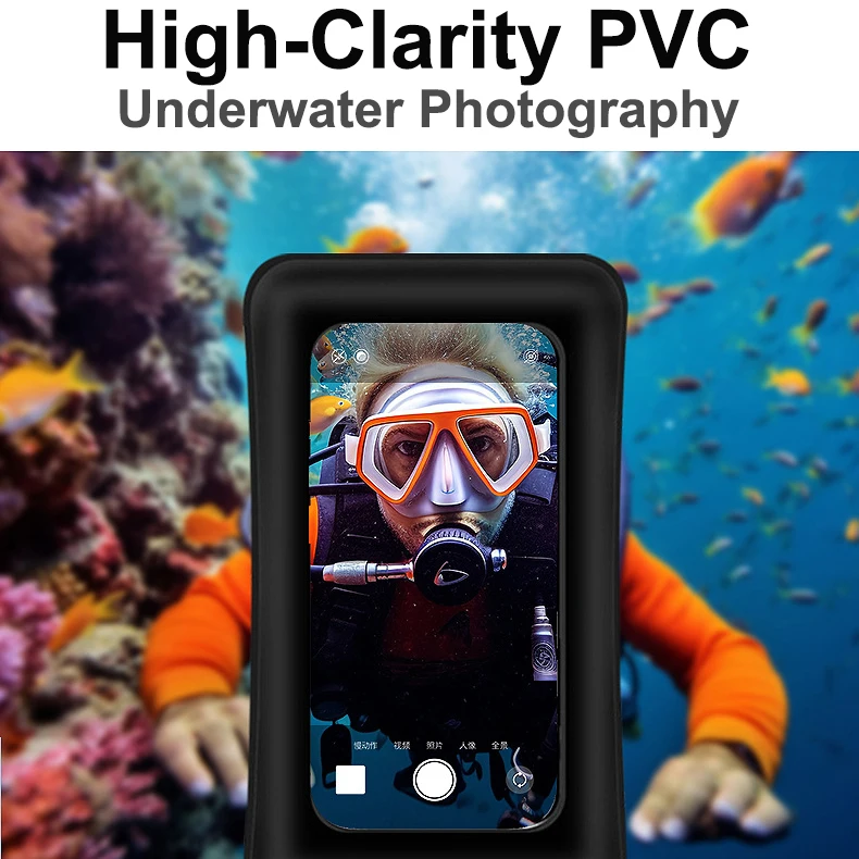 Universal Floating Transparent Waterproof Touchscreen Case With Lanyard Phone Sealing Bag_voghion.com