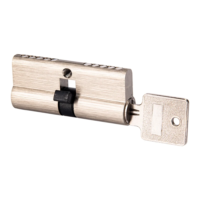 Competitive Price Smart Double Open Door Cylinder Lock with Computer Keys 70mm Size 60mm Backset Satin Finish Cam Lock Type