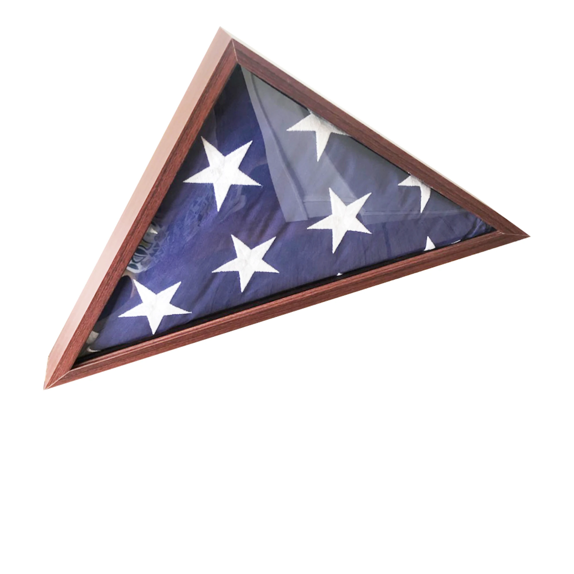 Triangular Flag Box Large Flag Box Display Case for Burial Flag Military Triangle Holder ...