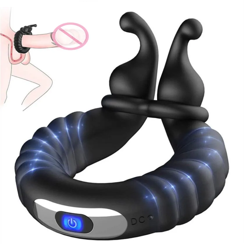 Amazon hot sale 10 frequency silicone cock ring vibrator sex toys for men delay ejaculation