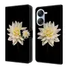 Sfondo nero fiori bianchi