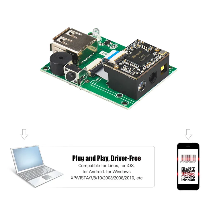 安価な2Dバーコードスキャンエンジンアクセス制御キオスク