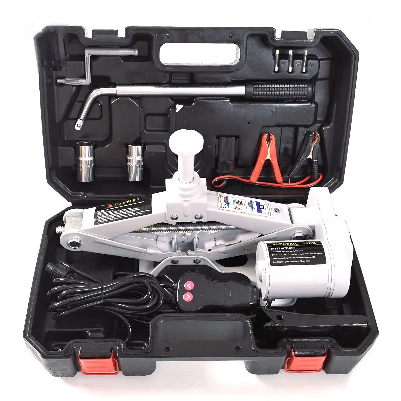 Новейшая технология 12 вольт 3 тонны тележки Электрический Автомобиль Джек и гаечный ключ