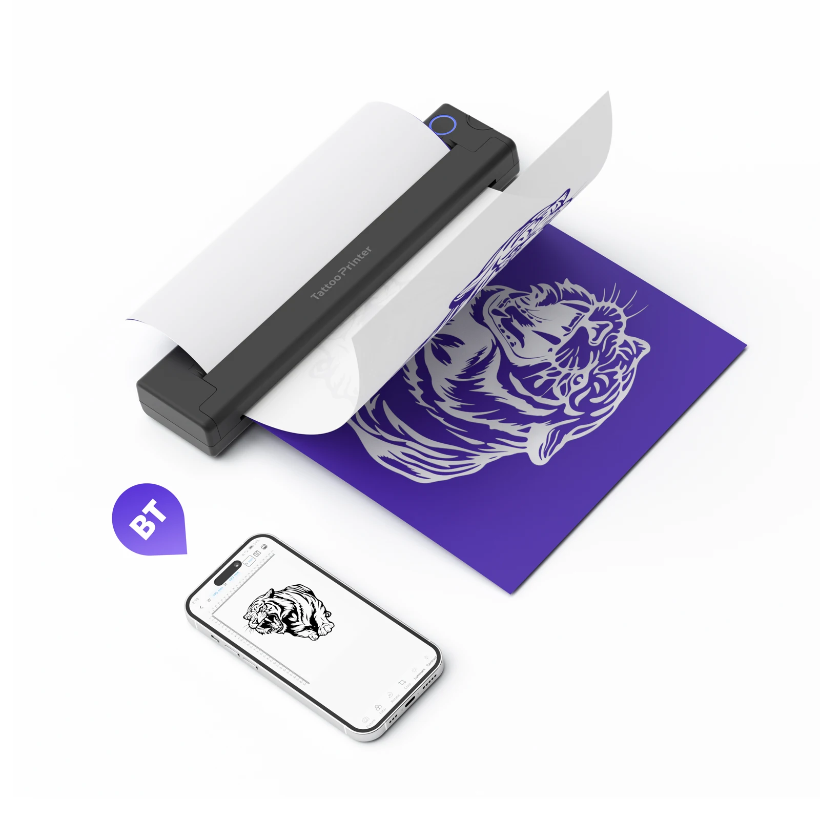 LUCK JINGLE Bluetooth A4 Mini Portable bluetooth Tattoo Printer for Computer and Phone IOS and Android