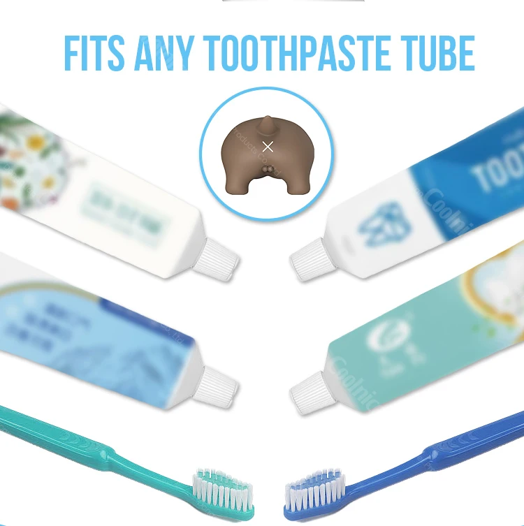 Silicone Pooping Dog Butt Shaped Toothpaste Dispenser Covers Mess Free