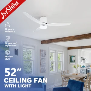 1stshine LED Ceiling Fan Small Room Space Saving Flush Ceiling Fans with Led Lights Remote Control