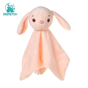 Custom Wholesale Soft Animal Head Blanket Plush Toy Comforter Towel Appease Stuffed Doll for Baby Promotion