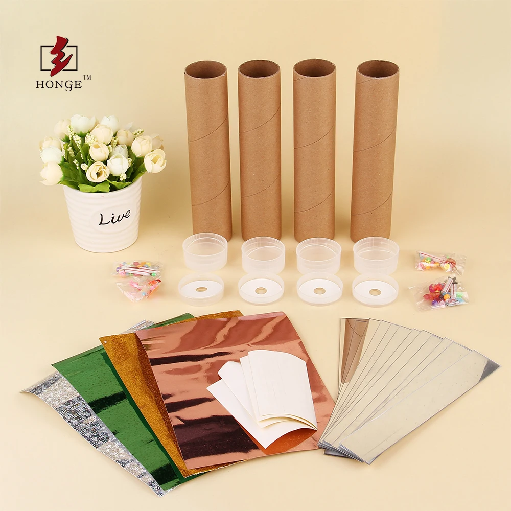 HONGE бумага для образовательных игрушек Kaileidoscope крафт цветные One Piece DIY печать калейдоскоп игрушки могут пройти EN 71 с хрустальным шариком