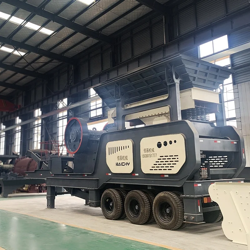 Quarry Wheel Type Mobile Stone Crushing Plant Price Complete Portable Rock Crushing Unit Mobile Jaw Crusher for Mining Ore