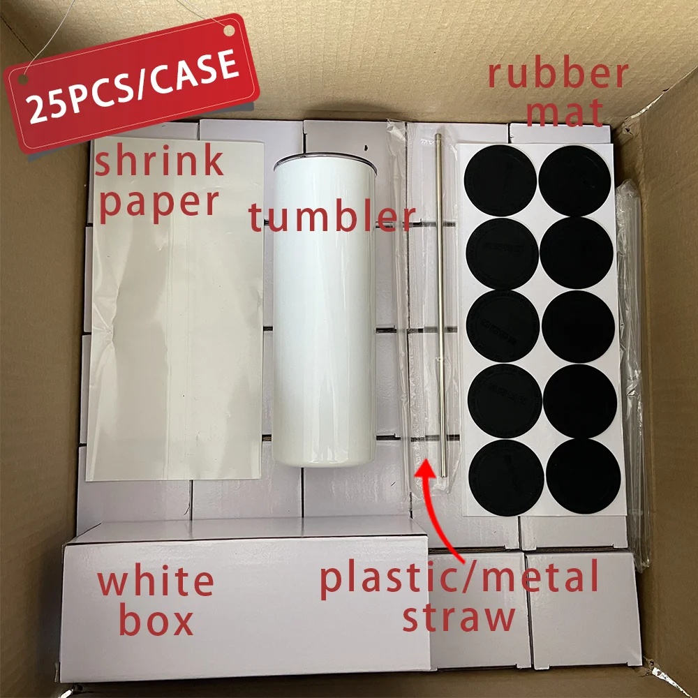 Белая сублимационная кружка 15 унций 20 30 тонкая прямая из нержавеющей стали с
