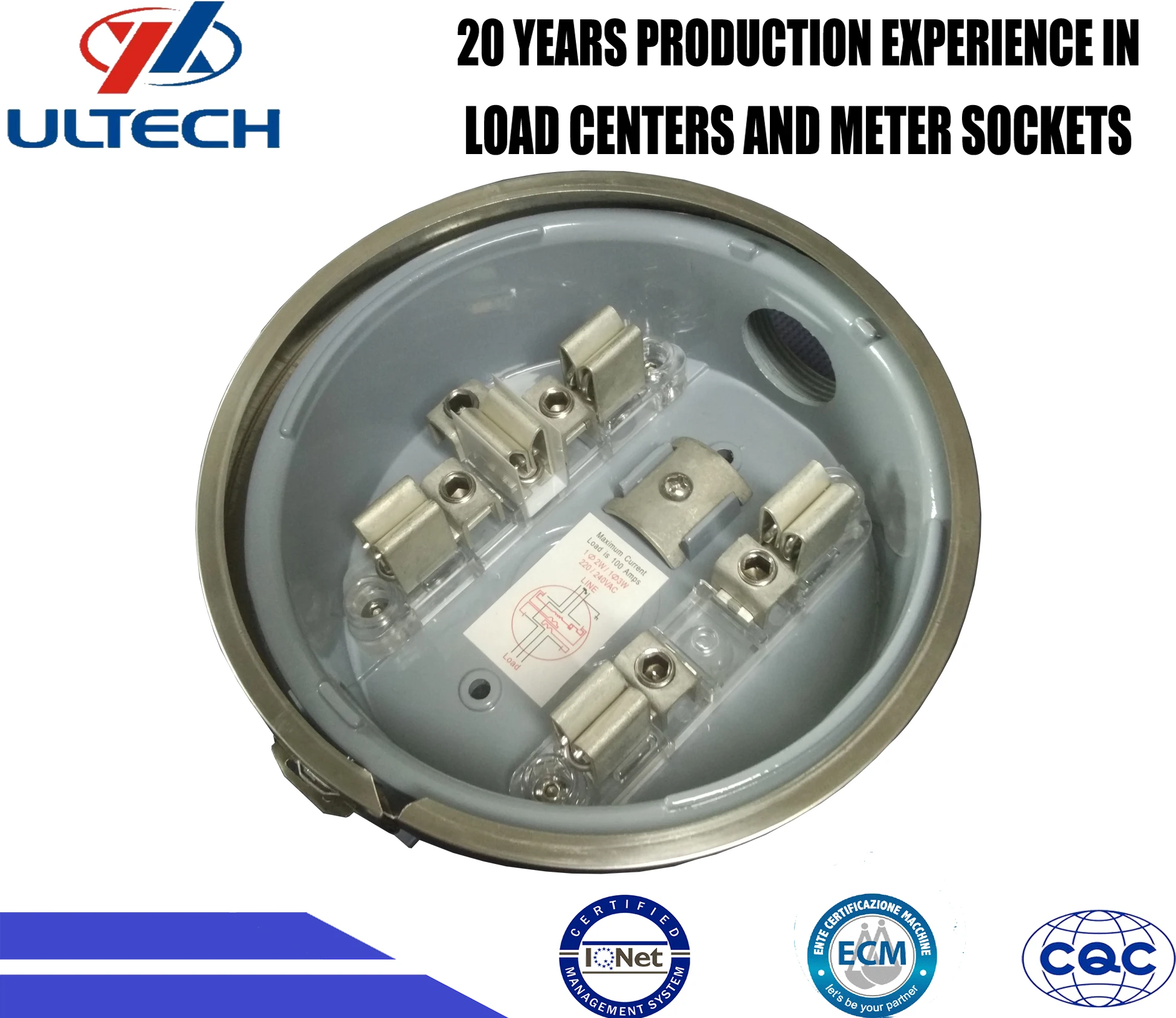 Gyb100 100a Aluminum Enclosure Single Phase Energy Round Meter Socket