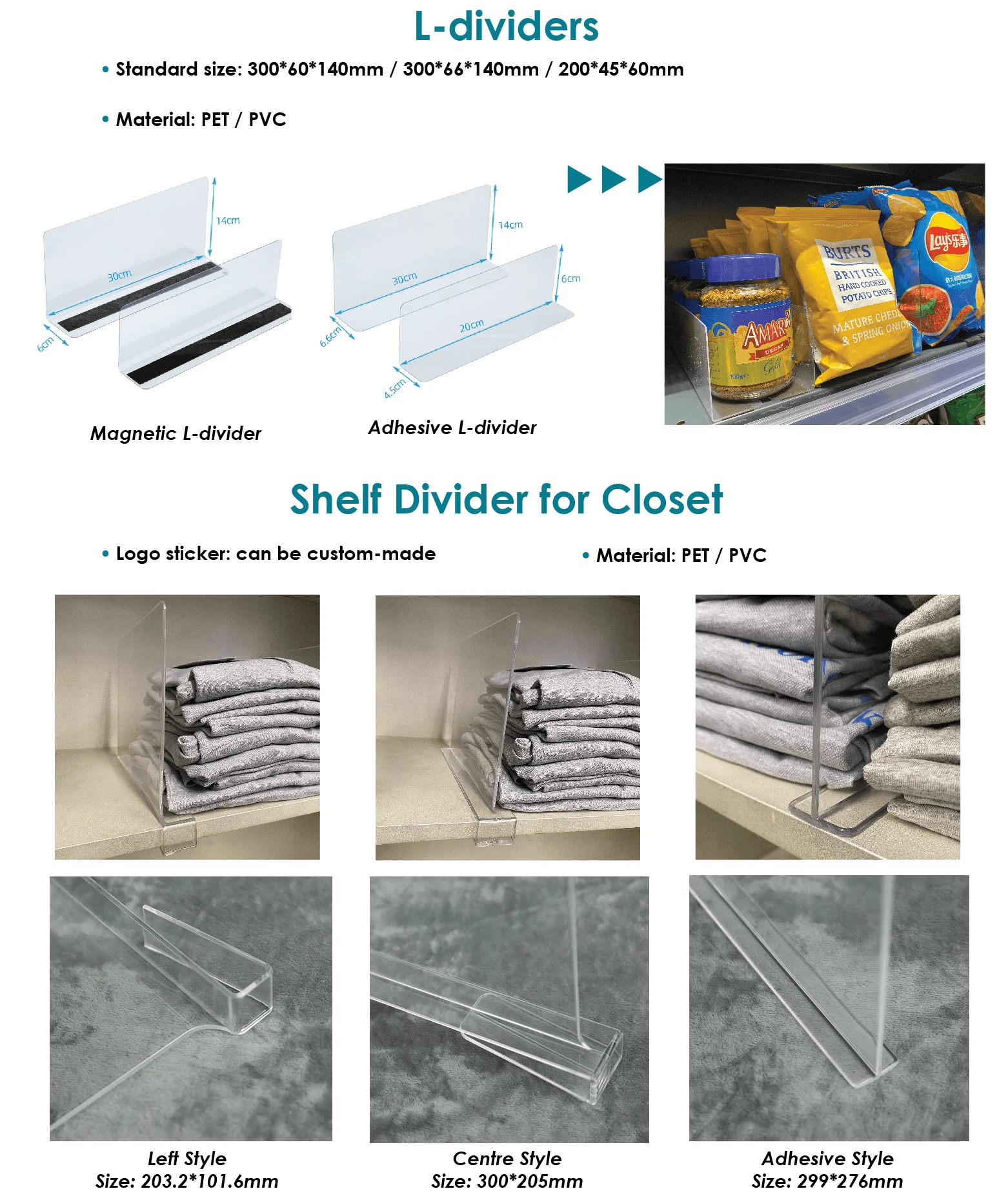 PVC Shelf Dividers - Organize Your Store Efficiently