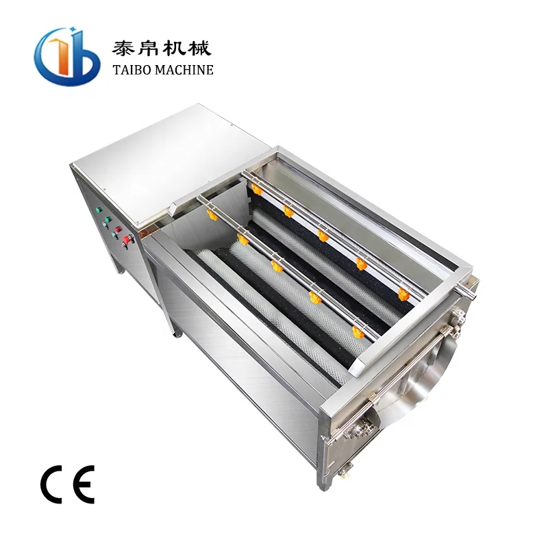 TBQT300 с щеточным валиком для мойки овощей Машина для мойки овощей и пароочищающая машина томата/имбирь и стиральная машина шелушения