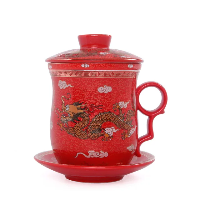 Cosumy Tasse à Thé Avec Infuseur Et Couvercle 500ml Céramique - Reste Chaud Longtemps Rose
