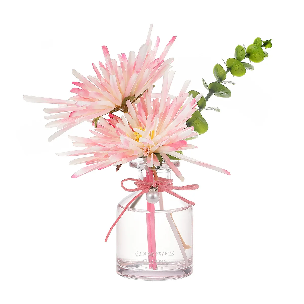Reed Diffuser Custom Home Decoration Glass Reed Diffuser Fire Free Aromausible Dried Flowers