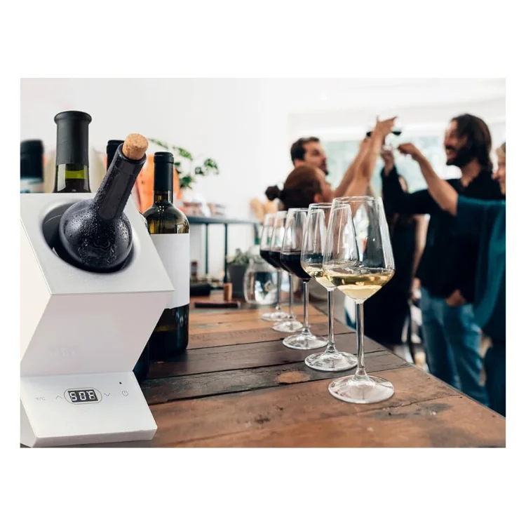 Wine Enthusiast Single Bottle Chiller Keep Cold  Preserver Electric Wine Cooler