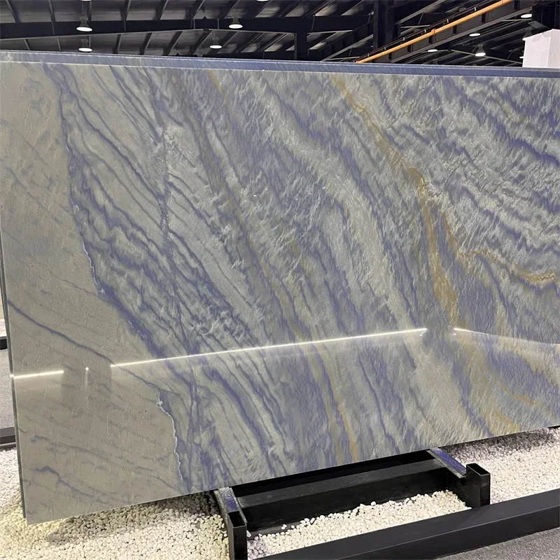 Luxury Brazil Azul Macaubas Quartzite Slabs For Interior Background Wall Design High Quality Blue Quartzite Stone Countertop