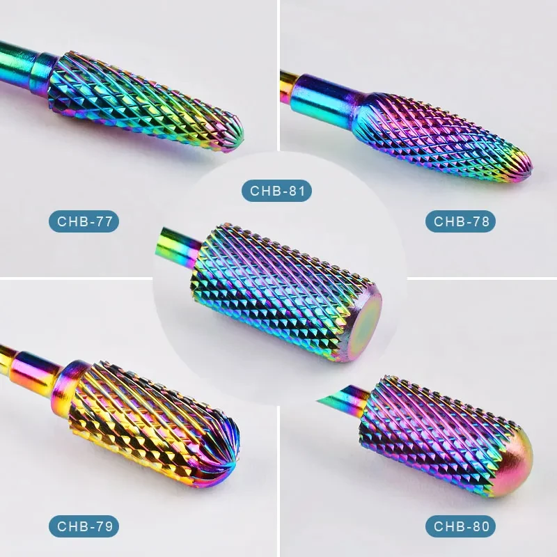 Rainbow Carbide Tungsten Steel Burr Nail Drill Bits Set For Effile ...