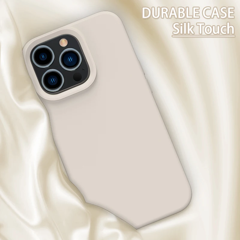 Original Factory Soft Liquid Silicone Phone Case For Iphone 15 Pro Max Camera Lens Protection