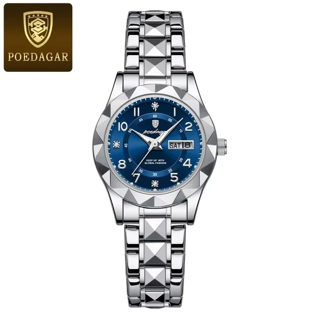 POEDAGAR Luxury Women's Watches Waterproof Luminous Date Week Ladies Watch for Female Qu aperçu 8