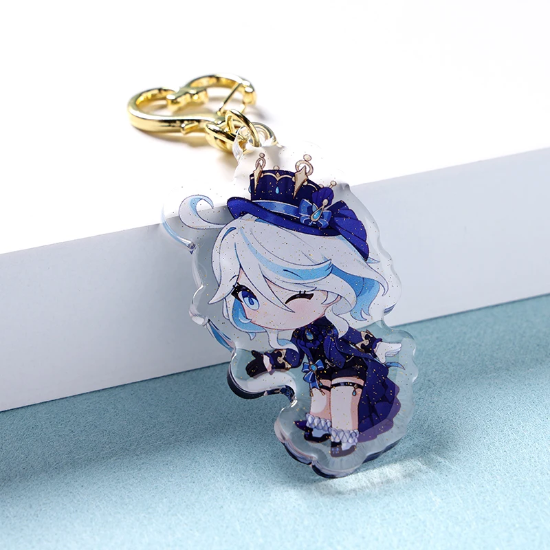 Create Your Own Acrylic Charms Cute Double Side Print Custom Clear Glitter Epoxy Acrylic Keychain