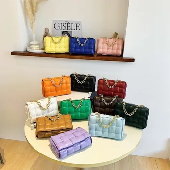 2021 Hot Sale Designer Latest Purse Women Handbags Luxury PU Leather Lady Shoulder Hand Bags Fashion Woven Women Handbag