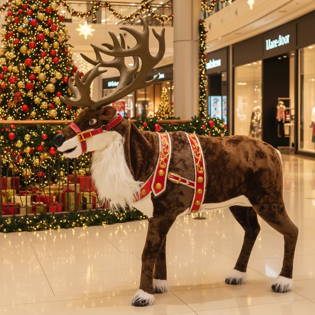 Haichuan Custom Life Size Animatronic Animal Reindeer for Christmas Decoration of Home Shopping Mall Commercial Center