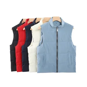 Winter Down Cotton Vest Workwear-Activity Advertising Warm Thickened Fleece with Printed Logo