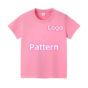 Wholesale High Quality Cotton Boy Girl T-Shirt Patch Summer Blank Plain Kids Clothing