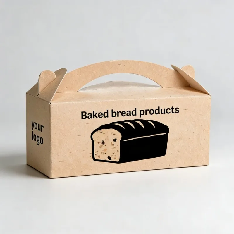 ISO9001 lebensmittelechtes Backwaren-To-Go-recycelbarer Papierkarton für Toast, Brot, Kuchen, Dessert, Plätzchen Verpackungsbox | Brotverpackung | Fabrikmaßanfertigung von Brotverpackungen | Maßgeschneiderte Verpackungsboxen aus Kraftpapier