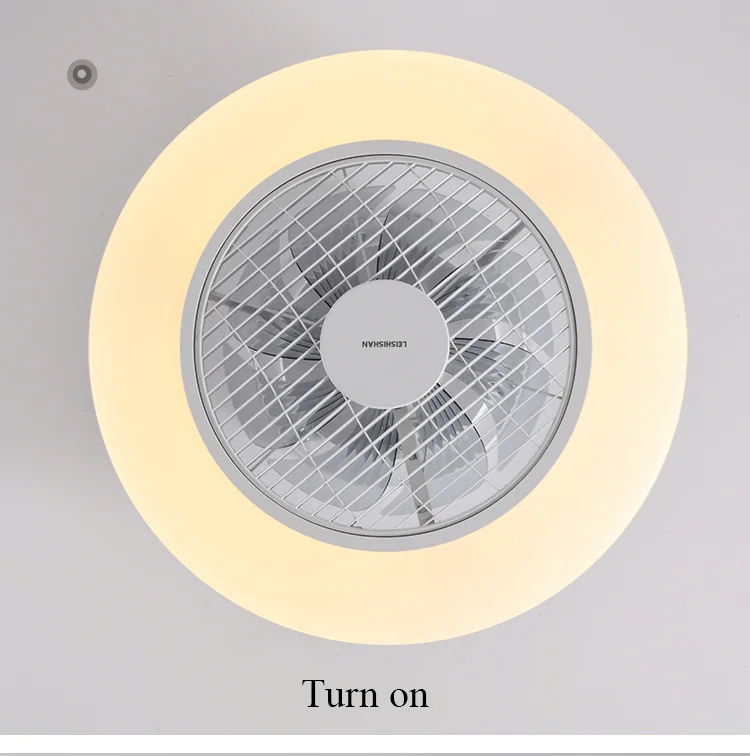 Indoor Ceiling Fan Plastic Blades Ceiling Lights With Fans 36 42 48 52 Inch Luminous Led Body