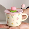 Tulipano farfalla con coperchio e cucchiaio rosa
