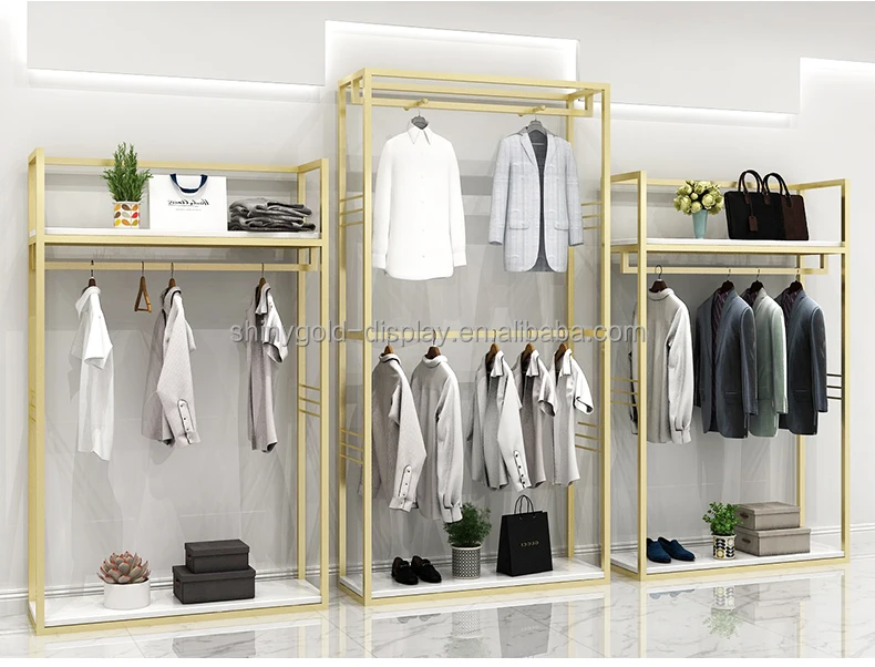 Custom Stainless Steel Store Display Stands Women Clothes Display Racks