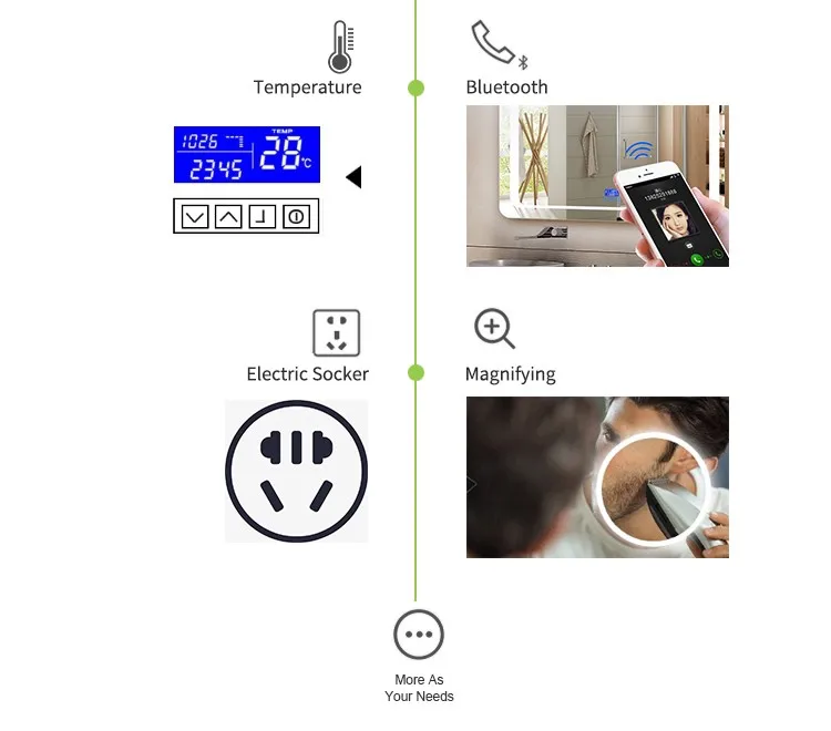 Modern Custom Led Mirror Wall Mounted Touch Switch Screen Smart Mirror ...