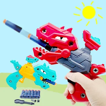 Assemble And Disassemble Dinosaur Shooting Soft Gun Mini Plastic Bullet ...