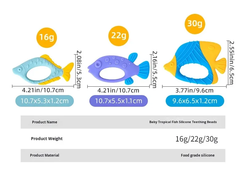Fish Shaped Baby Food Grade Soft Silicone Soothing Chew Toy Suitable for Teething Babies to Grind Their Teeth factory