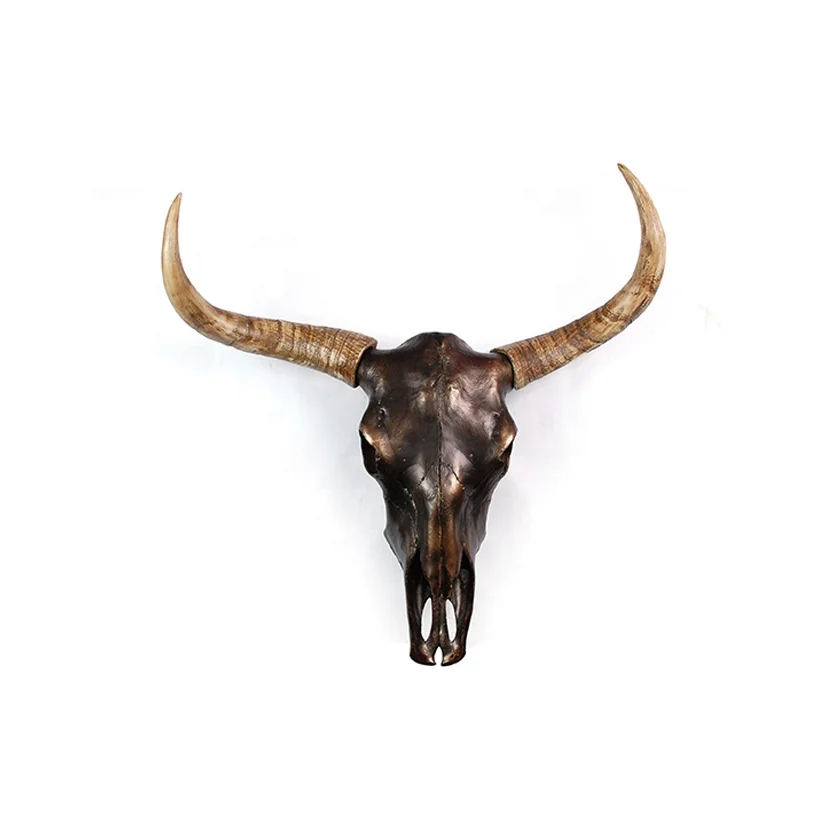 Bull Head Home Wall Decoration Handmade Resin Wholesale Modern SCULPTURE Handmade Polyresin Home Decor Figurine Artificial White