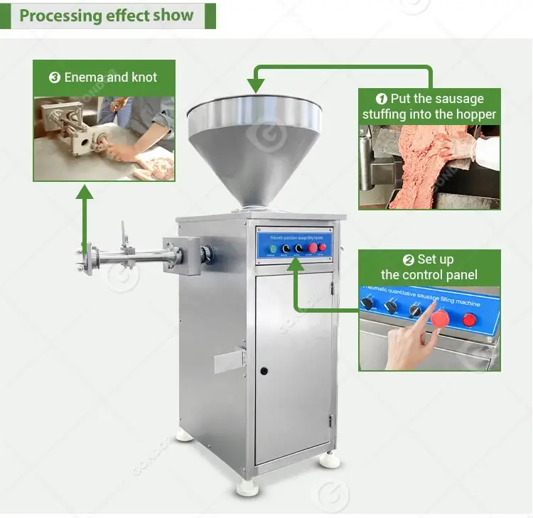 Automatic Electric Fill Mini Pneumatikly Stainless Steel Meat Beef Bratwurst Sausage Stuffer Filler Make Machine