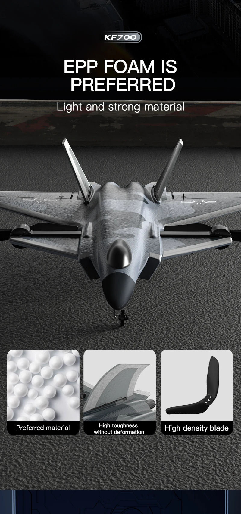 HOSHI KFPLAN KF700 J20 RC Plane 2.4G 6CH Remote Control Airplane Radio Control RC Glider Fixed Wing Foam Outdoor Toys Kids Gifts