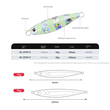 CHEERY Direct Sales Metal Jig Lure Iron Plate Bait Drop-Shot Lead Fish Artificial Hard Bait 60g Saltwater Fish No Hooks – Metal Jig – view 3