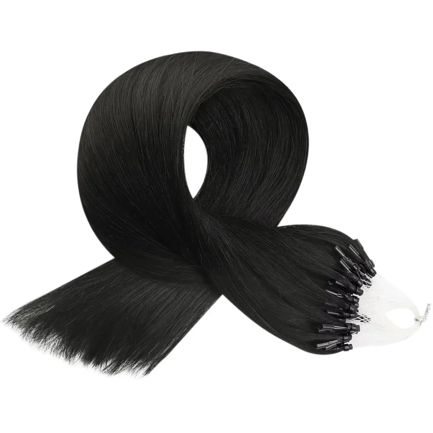 Laavoo Remy Micro Link Human Hair Extensions Natural Straight_voghion.com