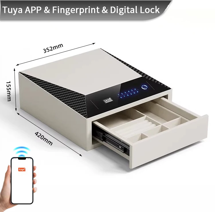 f2 1a ceqsafe smart premium jewelry box with fingerprint drawer electronic digital lock bedroom wardrobe safe-3