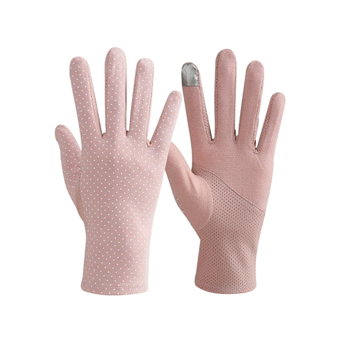 Бесплатный образец, хлопковые кружевные повседневные дышащие летние перчатки от солнца для вождения и езды с защитой от ультрафиолета для женщин