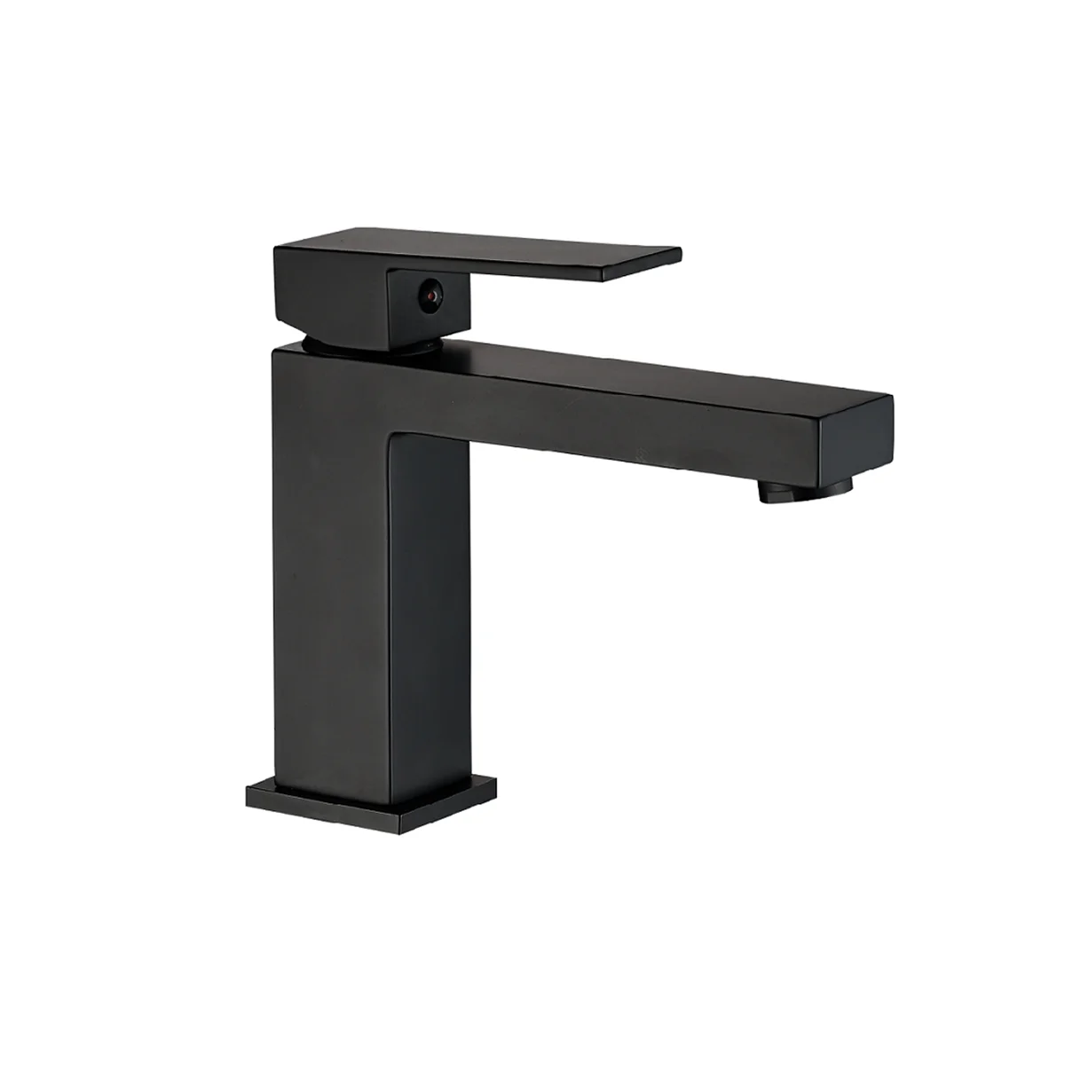 Copper Bathroom Sink Tap Deck Mounted Matt Black Single Handle Brass