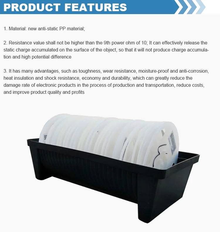 Smd Pcb Est Black Corrugated Rack Tray Storage Esd Electronic Component