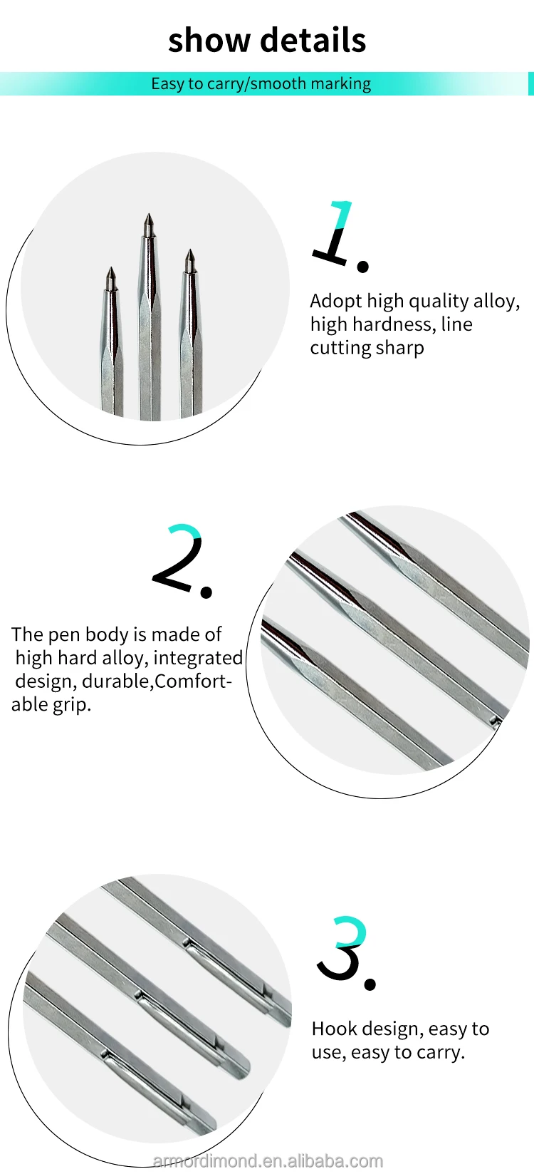PAGOW Metal Scribe Tool With Extra Tip - Carbide Steel Marker For Welding, Glass, Metal & Ceramics - View #12